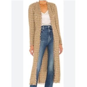 House of Harlow 1960 Knit Shimmer Tweed Pattern Long Duster
